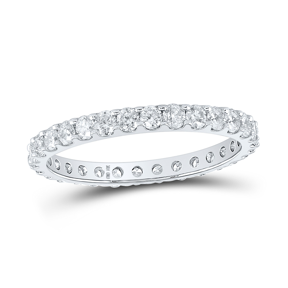 Picture of GND 161884 10K White Gold Round Diamond Eternity Wedding Band - 0.875 CTTW