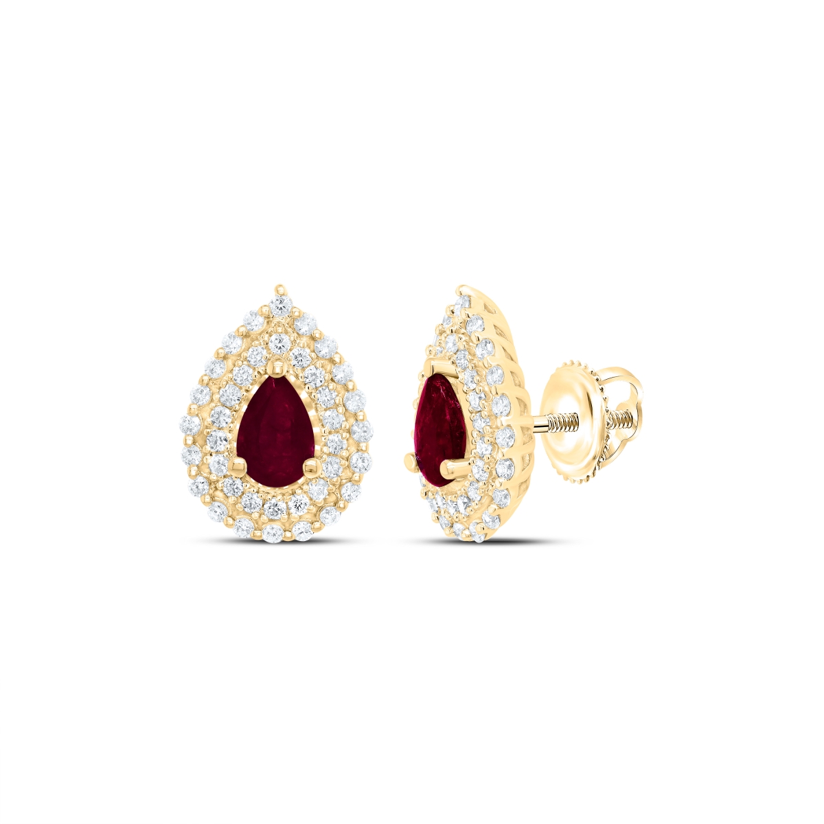 Picture of GND 177856 1-2 CTW-Dia Ana 6 x 4 mm Pear-Ru Natural Gem Earring