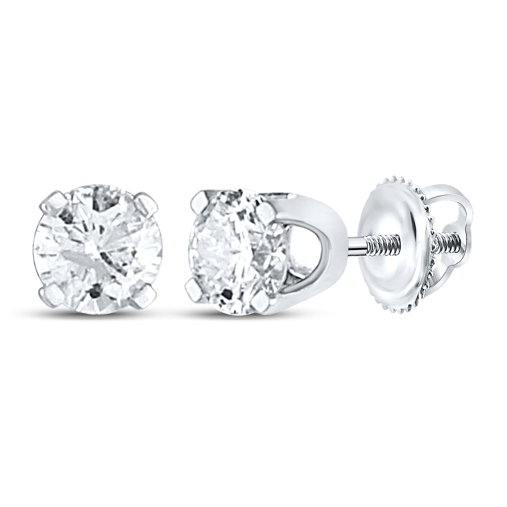 Picture of GND 112731 14kt 0.5 Cttw Gold Womens Round Diamond Solitaire Stud Earrings&#44; White