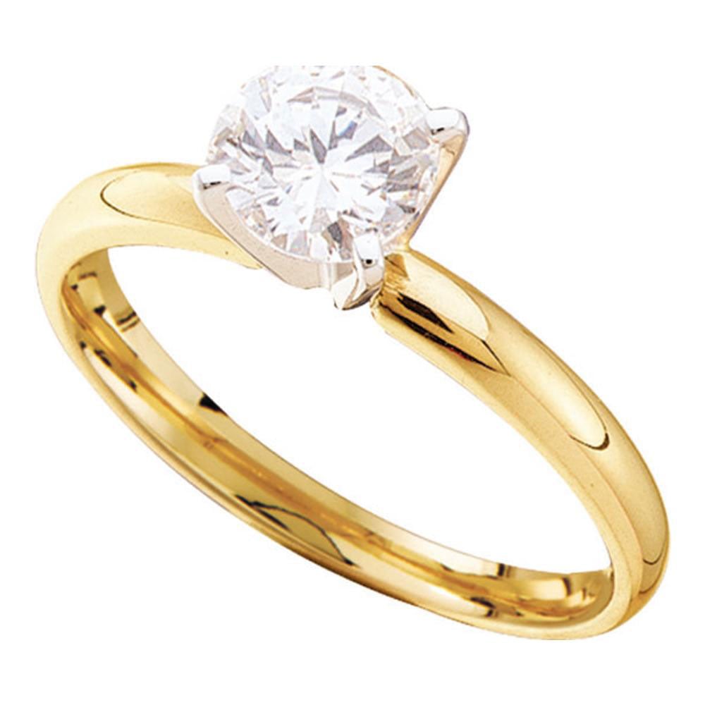 Picture of GND 11883 14KT Yellow Gold Womens Round Diamond Solitaire Bridal Wedding Engagement Ring - 0.25 CTTW - Size 7