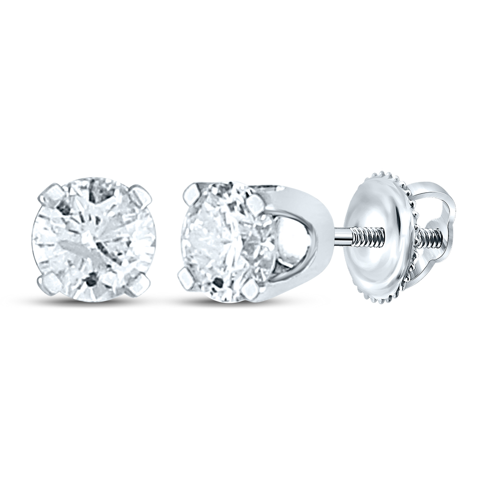 12861 0.2 CTW 14KT White Gold Unisex Round Diamond Solitaire Stud Earrings -  GND