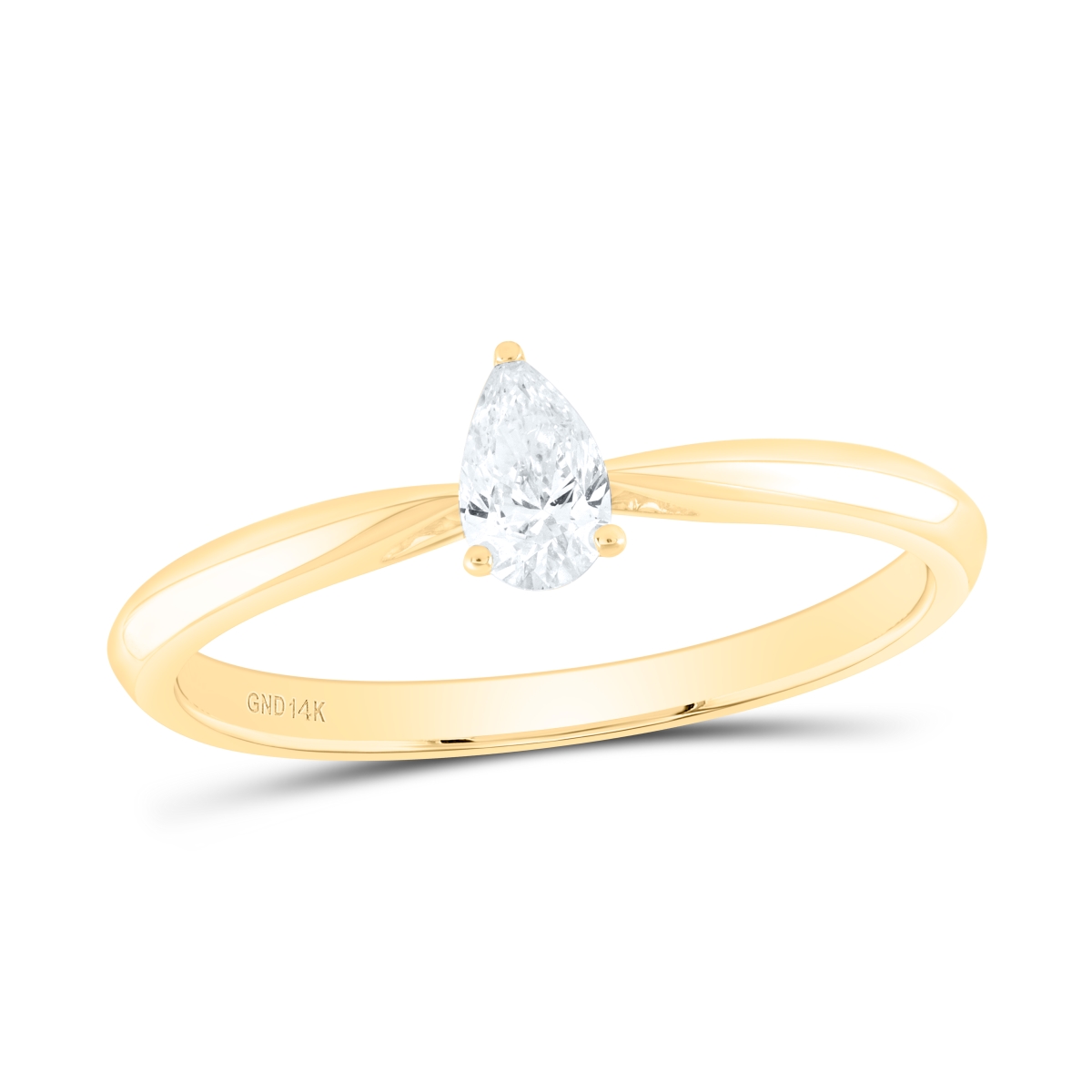 Picture of GND 182373 0.25 CT Diamond I1 Ij Pear Solitaire Ring
