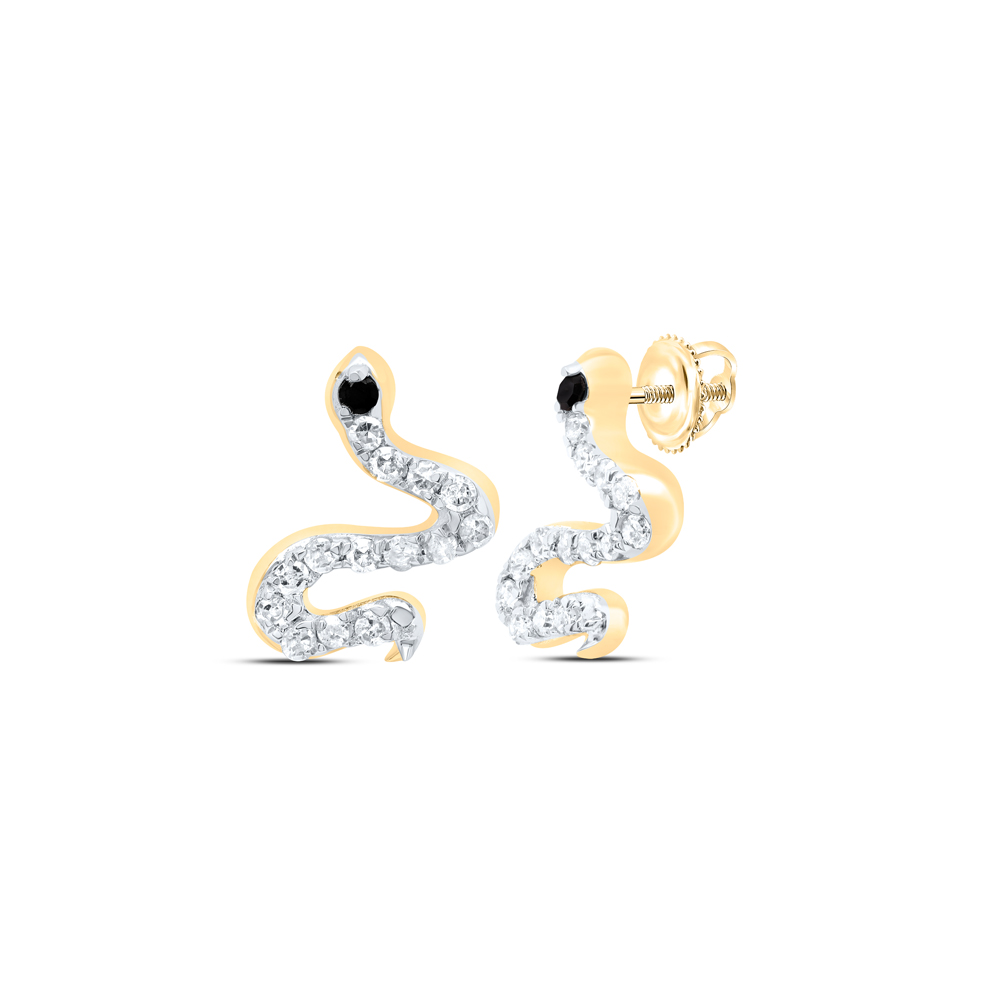 Picture of GND 182950 1.67 CTW Diamond P1 Gift Black Diamondmond Snake Earring