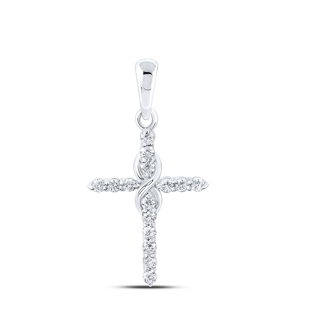 Picture of GND 184297 10K 0.16 CTW Diamond CN Fashion Cross Pendant