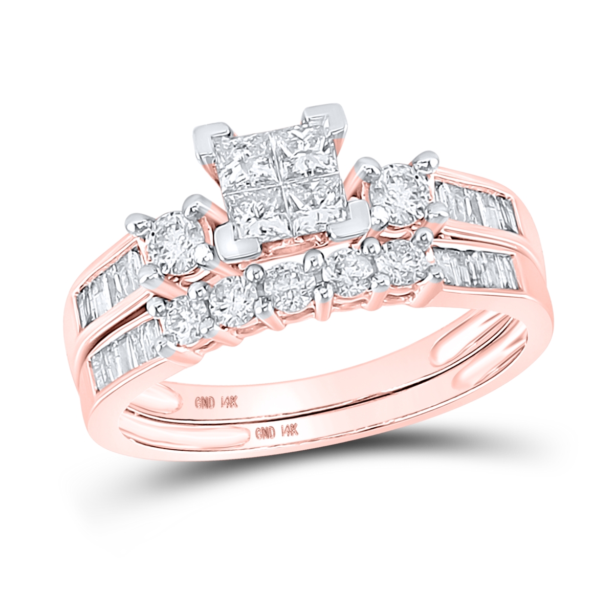 Picture of GND 158649 0.875 CT Diamond CN Tessera Invisible Bridal Set - Size 6