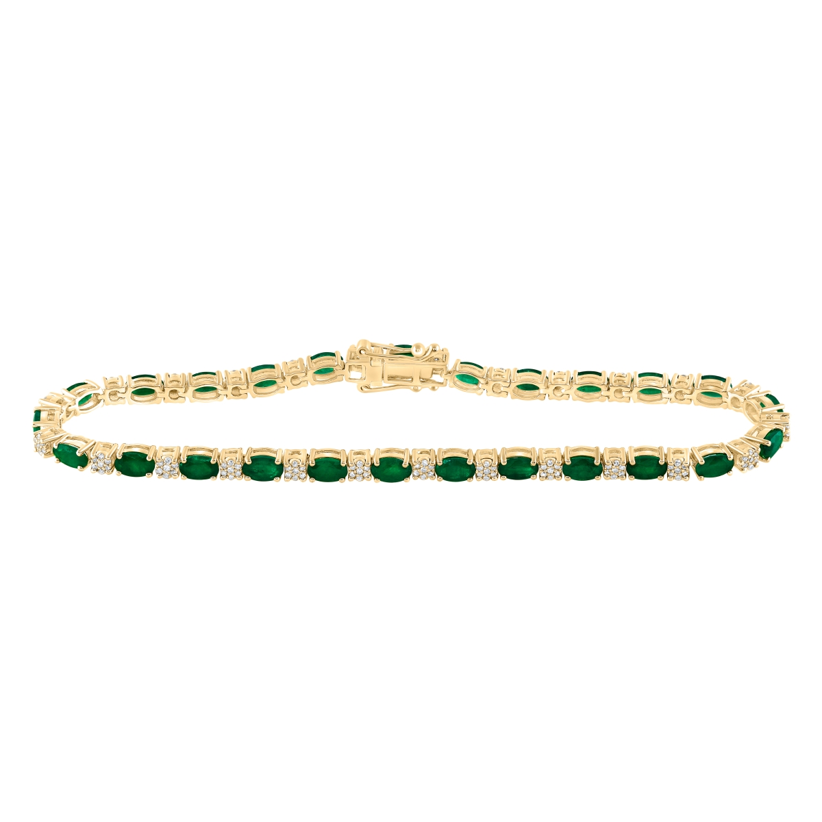 Picture of GND 184506 0.5 CTW Diamond CN 5CT-Eme Natural Gem Bracelet - 7 in.