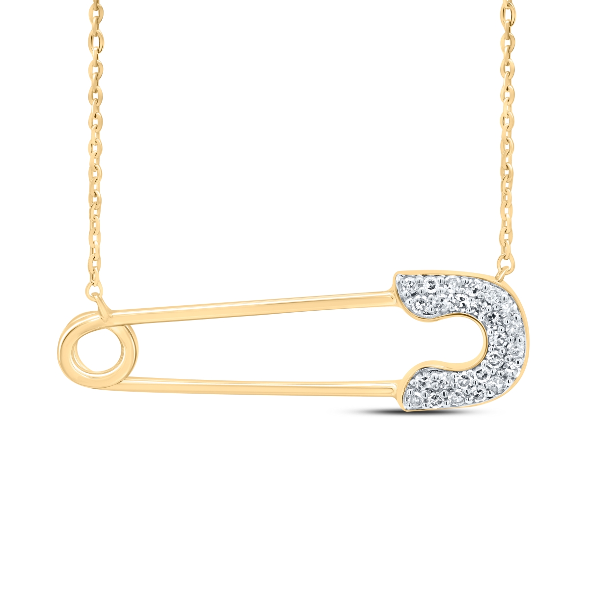 Picture of GND 184684 0.125 CTW-Diamond Fashion Safety Pin Necklace