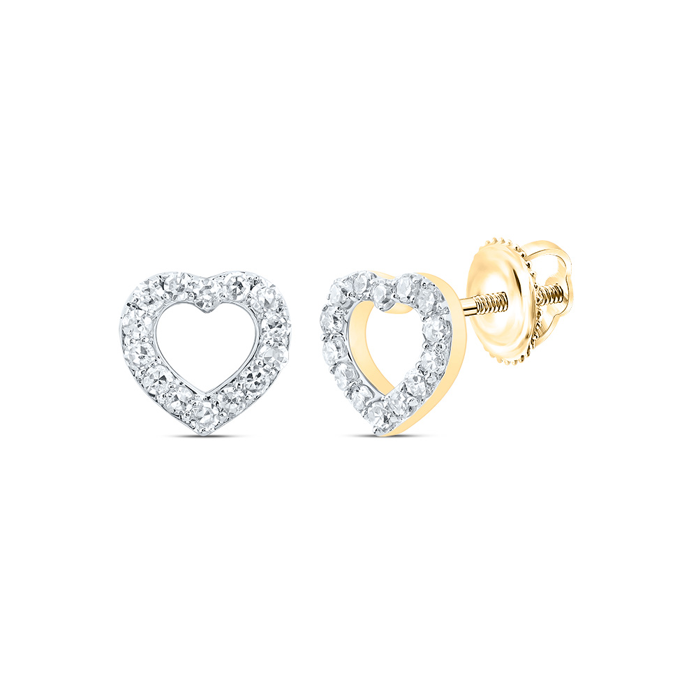 Picture of GND 185731 0.125 CTW Diamond Channel Gift Heart Earring