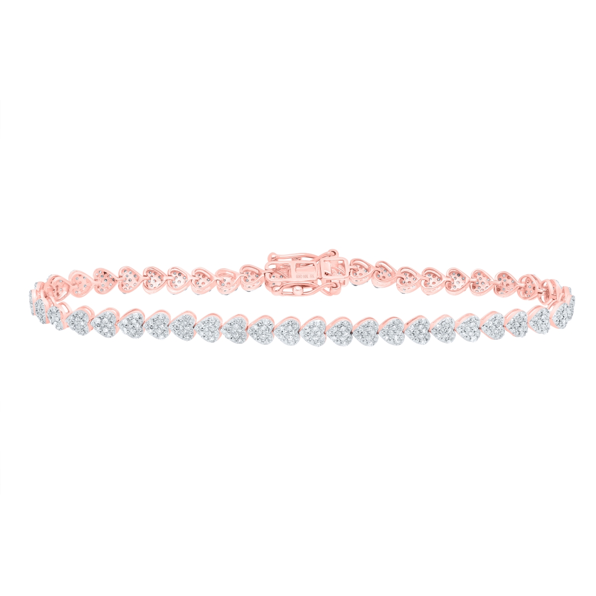 Picture of GND 187753 0.875 CTW Diamond NK Fashion Heart Bracelet - 7 in.