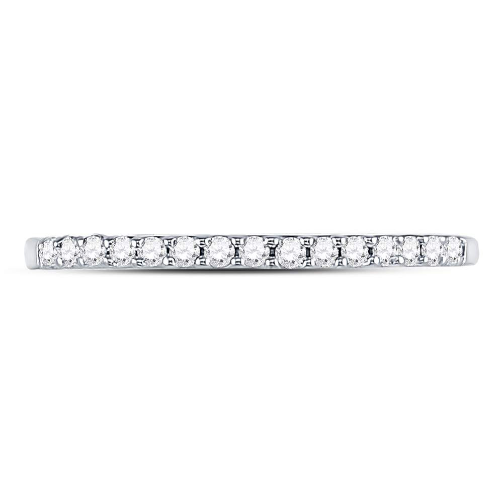 Picture of GND 84748 0.16 CTW 14k White Gold Round Diamond Womens Slender Stackable Wedding Band&#44; Size 6