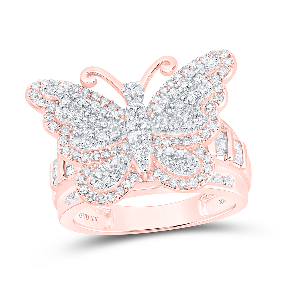 Picture of Gold N Diamonds 188737 1.5 CTW Diamond NK 14K Rose Gold Fashion Butterfly Ring
