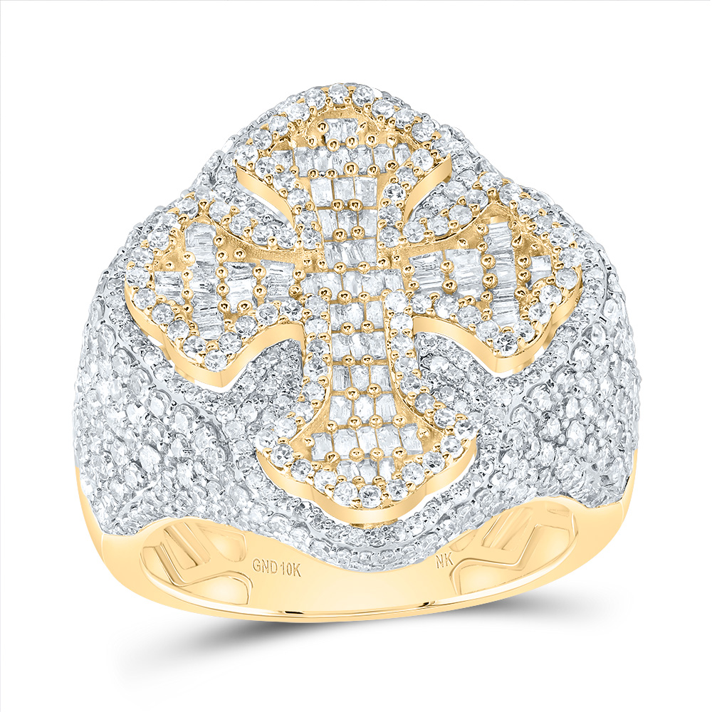 Picture of Gold N Diamonds 189896 3 CTW Diamond NK Cross Mens Ring