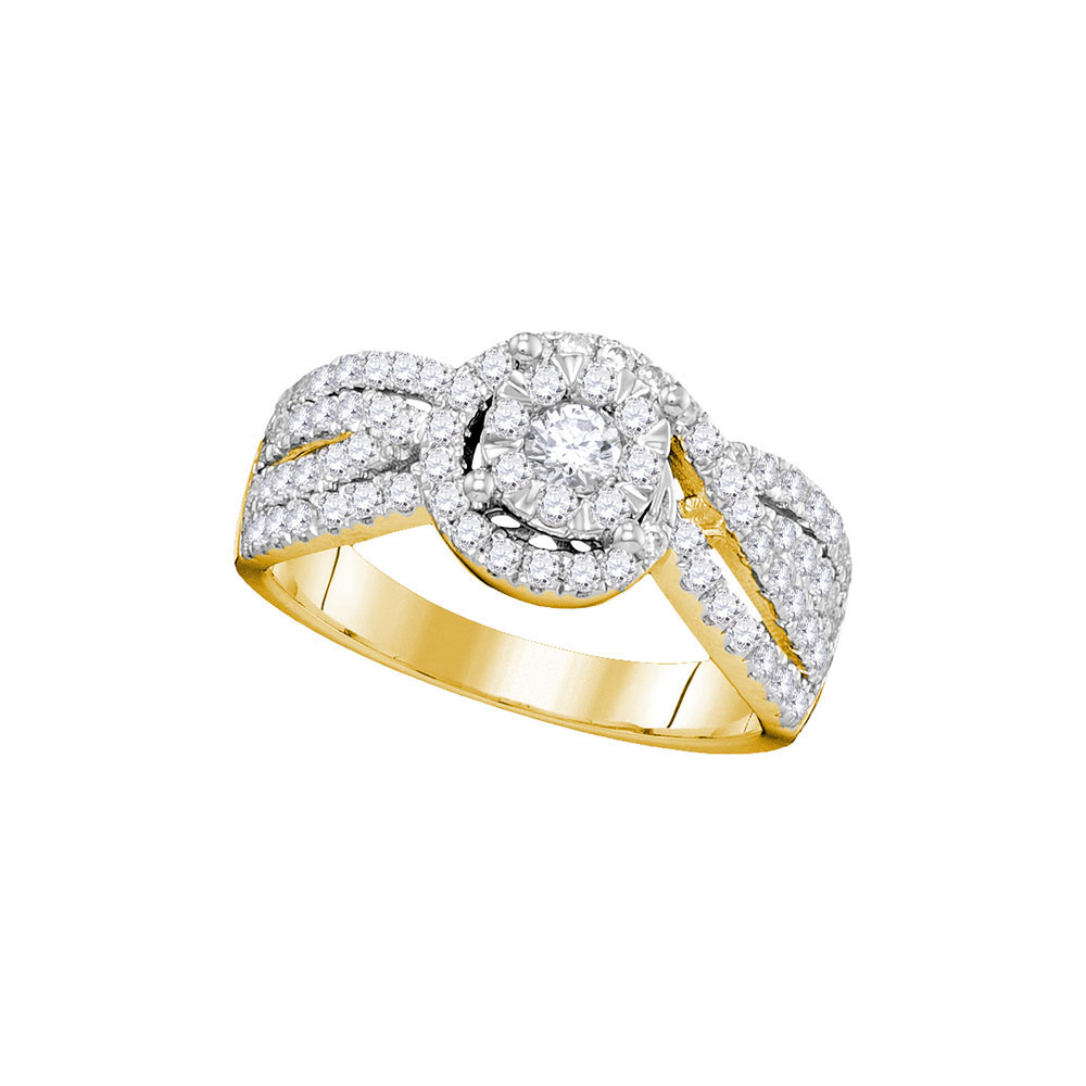 Picture of Gold N Diamonds 104741 1 CTW 14K Yellow Gold Womens Round Diamond Solitaire Bridal Wedding Engagement Ring - Size 7