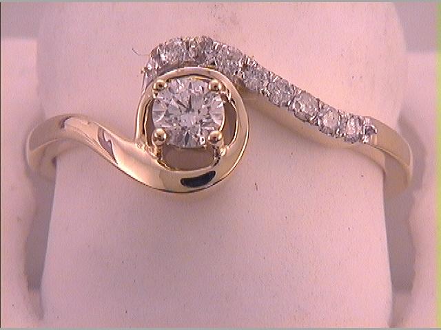 Picture of Gold N Diamonds 105068 0.33 CTW 10K Yellow Gold Diamond 0.2 CTW CRD Bridal Engagement Ring Set - Size 7