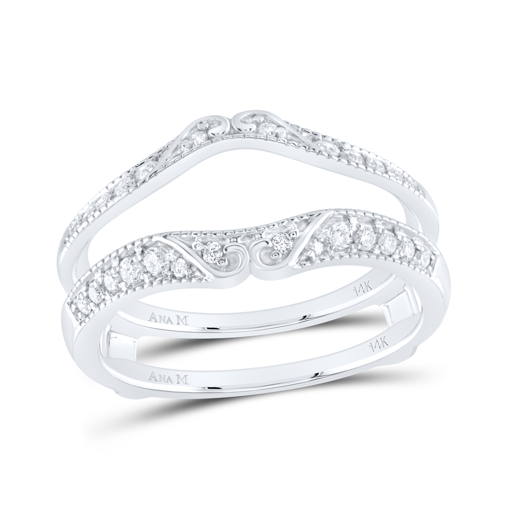 Picture of Gold N Diamonds 110628 0.25 CTW 14K White Gold Womens Round Diamond Ring Guard Wrap Solitaire Enhancer - Size 7