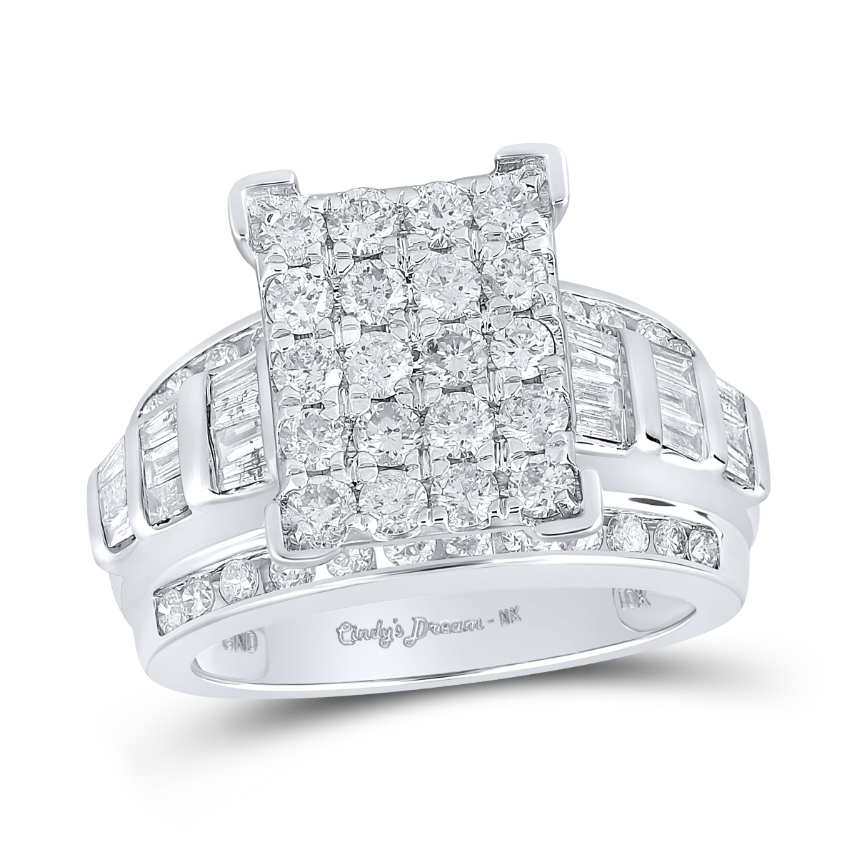 Picture of Gold N Diamonds 163305 2 CTW 10K White Gold Diamond NK Fashion Ring - Size 5