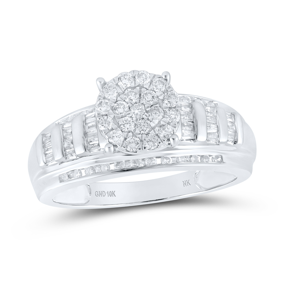 Picture of Gold N Diamonds 163376 0.5 CTW 10K White Gold Diamond NK Fashion Ring - Size 8