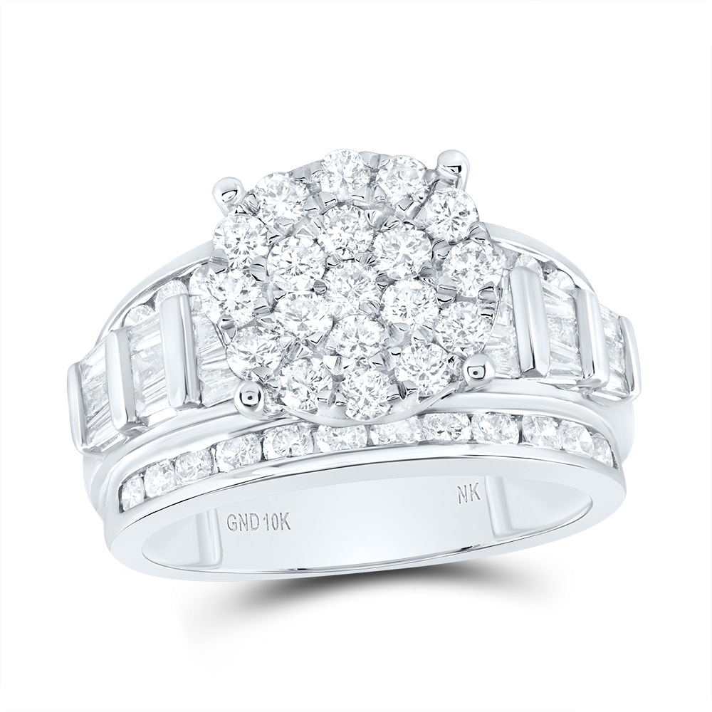 Picture of Gold N Diamonds 163317 2 CTW 10K White Gold Natural Diamond NK Fashion Ring - Size 5
