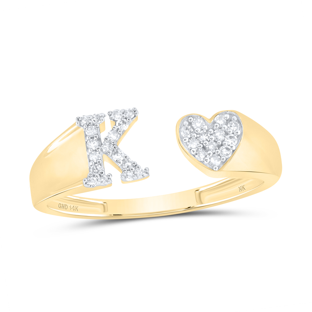 Picture of Gold N Diamonds 177735 0.125 CTW Diamond Necklace Gift Initial K Ladies Heart Ring