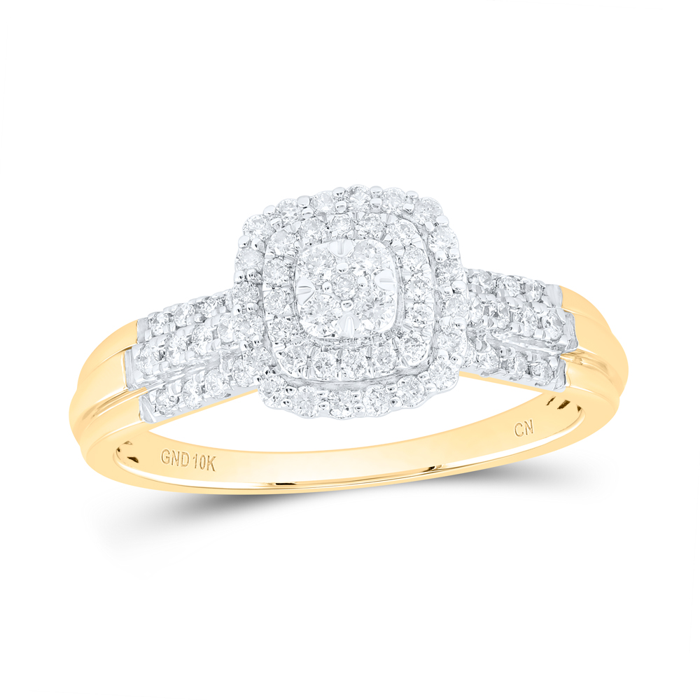 Picture of Gold N Diamonds 179713 0.33 CTW Diamond Channel Cushion Double Halo Bridal Ring