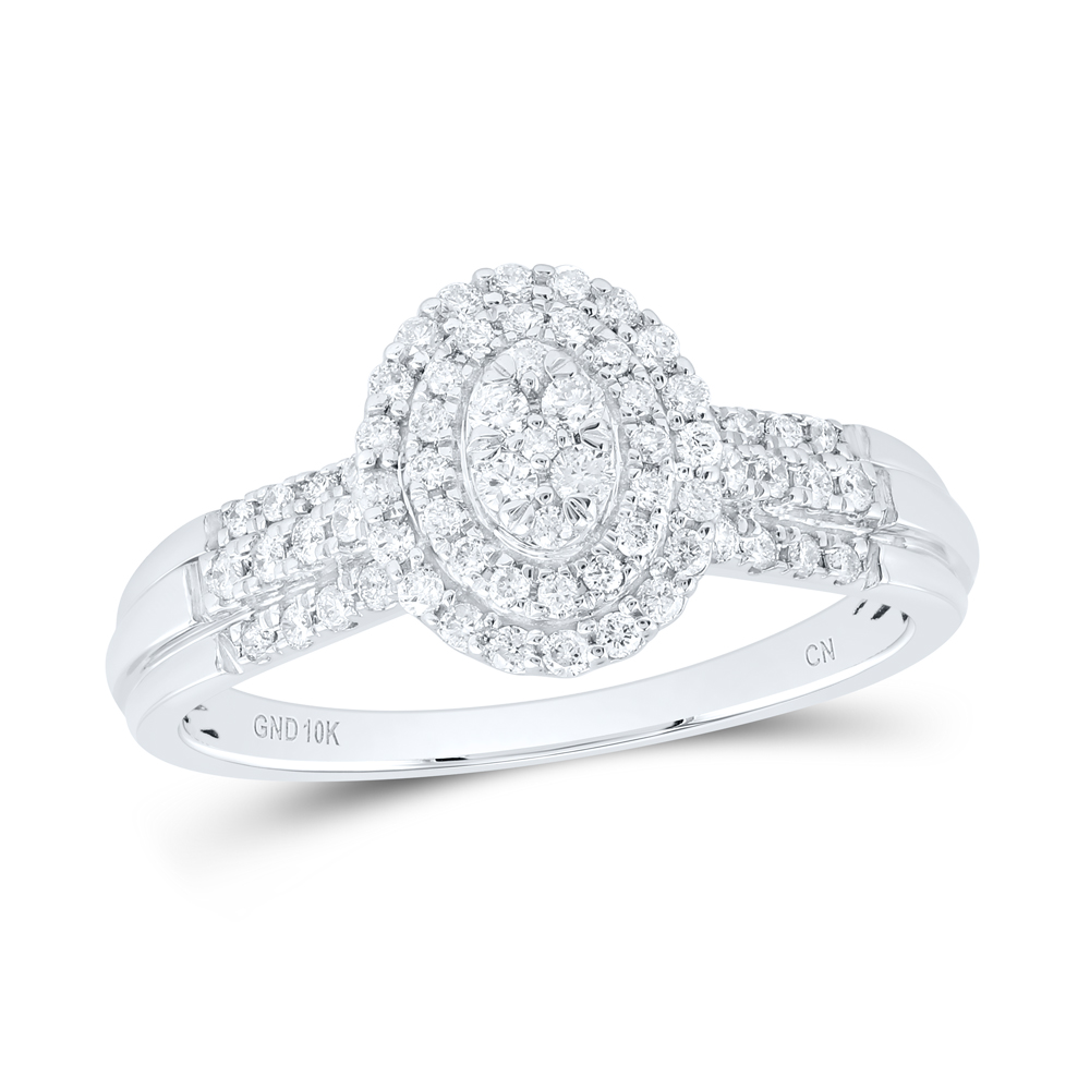 Picture of Gold N Diamonds 179708 0.33 CTW Diamond Channel Oval Double Halo Bridal Ring