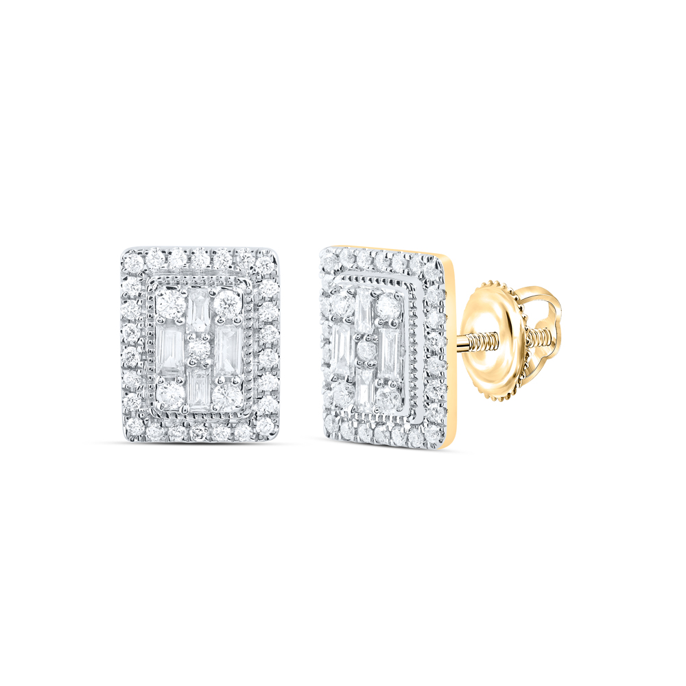 Picture of Gold N Diamonds 180079 0.62 CTW 14K Yellow Gold Diamond ANA M Fashion Emerald Baguette Stud Earring