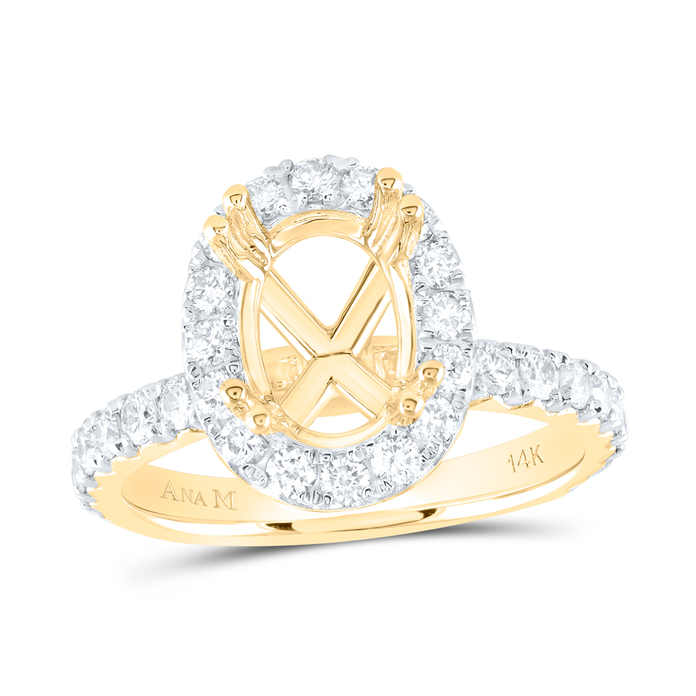 Picture of Gold N Diamonds 182073 1 CTW Diamond Ana M 2CT-Cov Semi-Mount Single Halo Engagement Ring