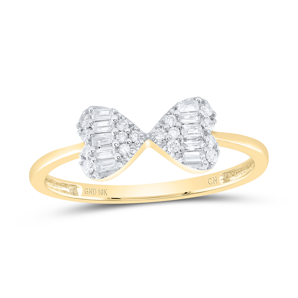 Picture of Gold N Diamonds 182898 0.2 CTW Diamond Channel Fashion Bow Ring