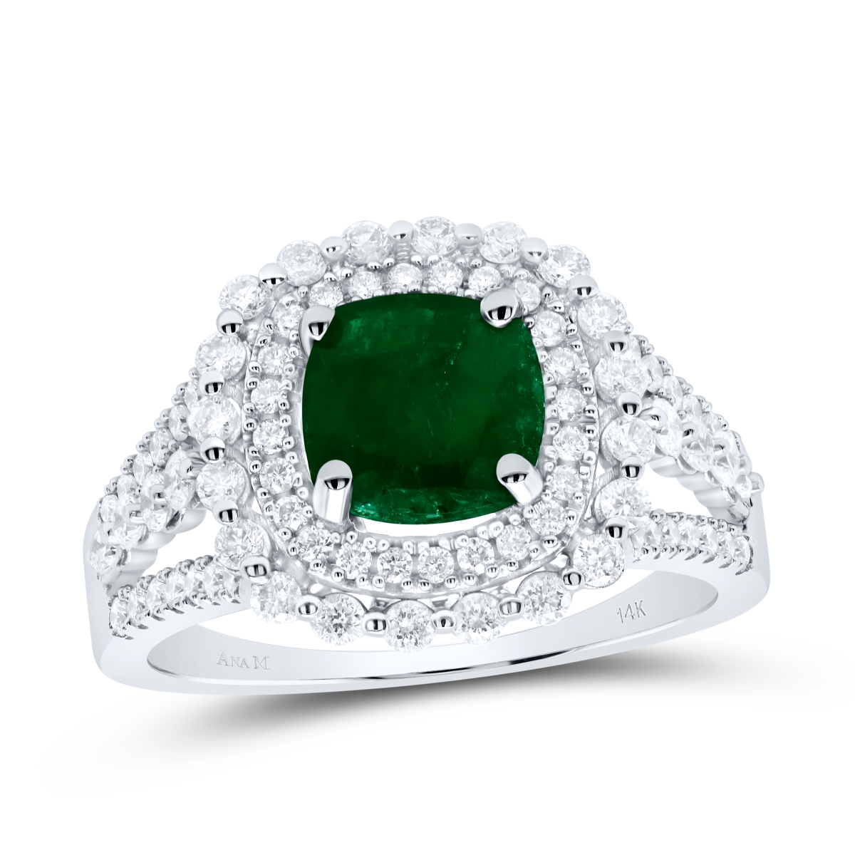 Picture of Gold N Diamonds 183707 0.75 CTW Diamond Ana M 7 mm Cu-Em Natural Gemstone Ring