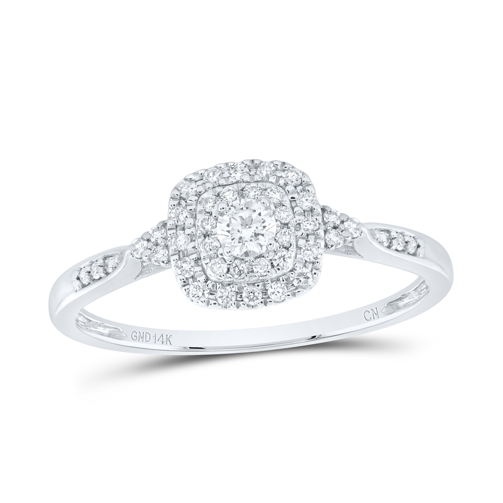Picture of Gold N Diamonds 183384 0.25 CTW Diamond Channel Cushion Double Halo Engagement Ring