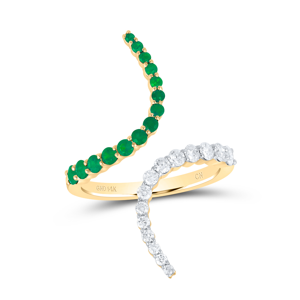 Picture of Gold N Diamonds 184154 0.37 CTW Diamond CN 0.37 Cut RD-EM NAT Gemstone Ring