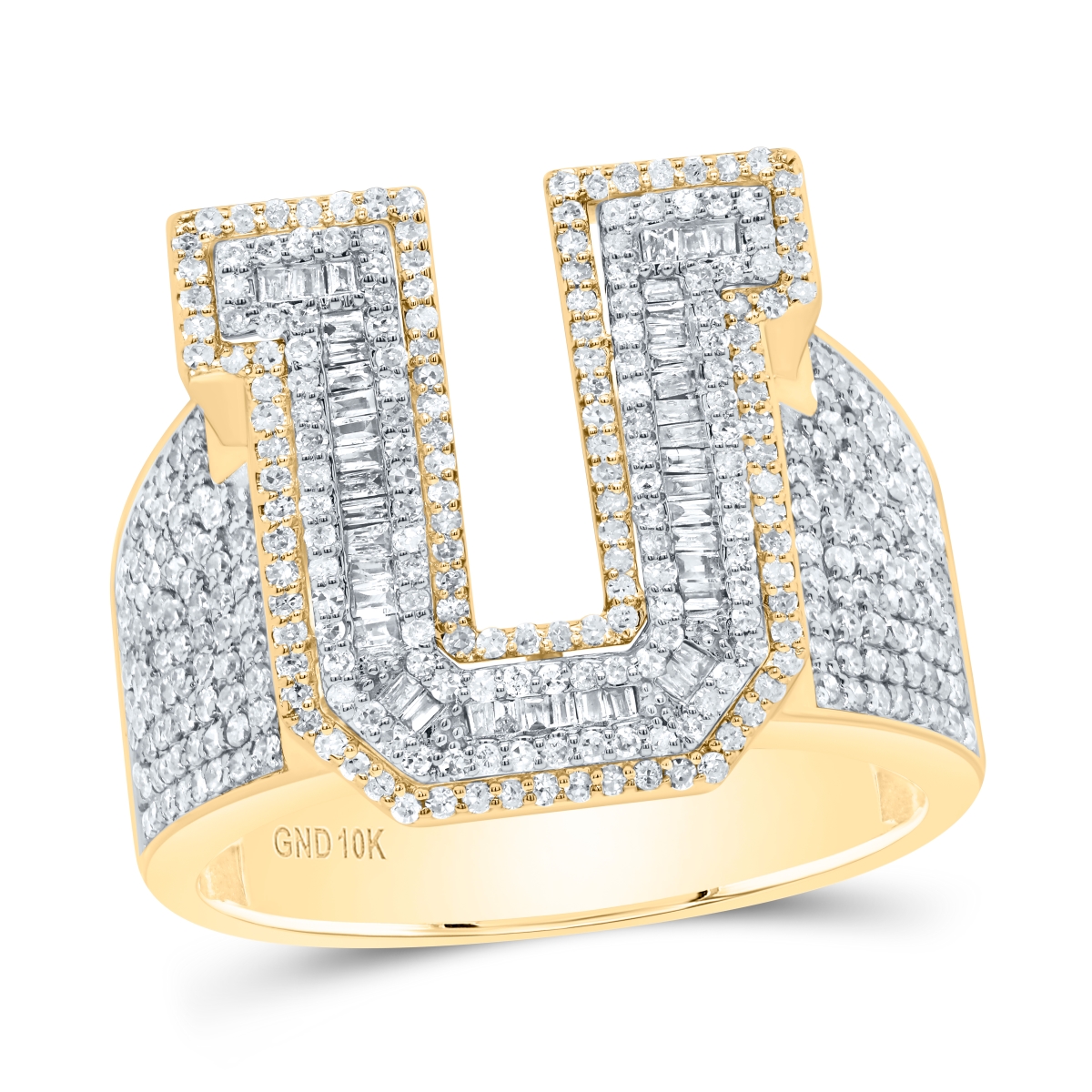 Picture of Gold N Diamonds 185077 1.5 CTW Diamond P1 Initial U Mens Ring