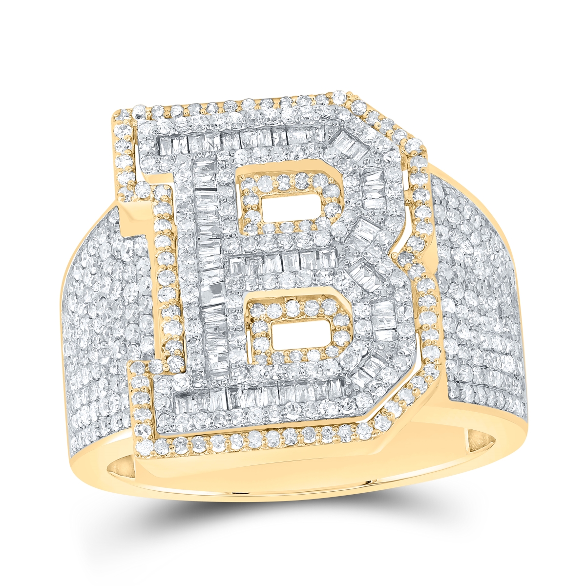 Picture of Gold N Diamonds 185058 1.62 CTW Diamond P1 Initial B Mens Ring