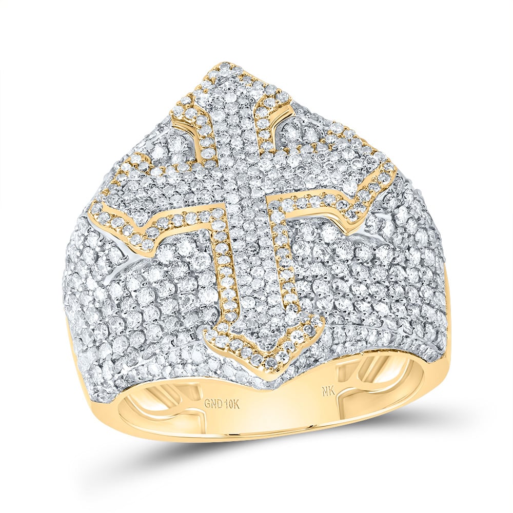 Picture of Gold N Diamonds 189237 2.5 CTW Diamond NK Cross Mens Ring