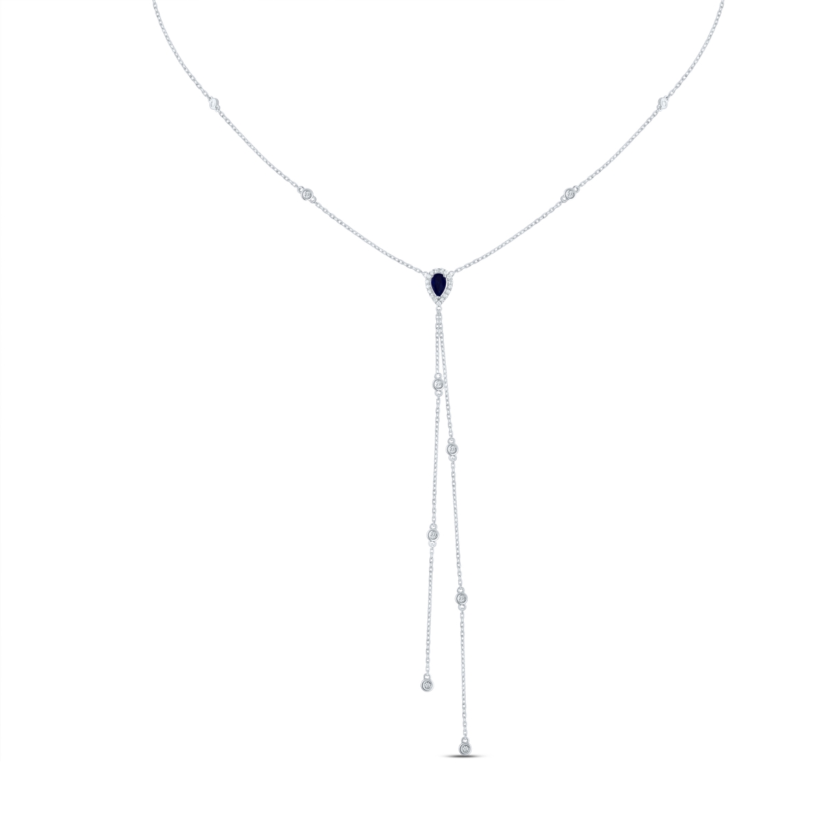Picture of Gold N Diamonds 189310 18 in. 0.25 CTW Diamond CN 5 x 3 mm PS-BS NAT Gemstone Necklace