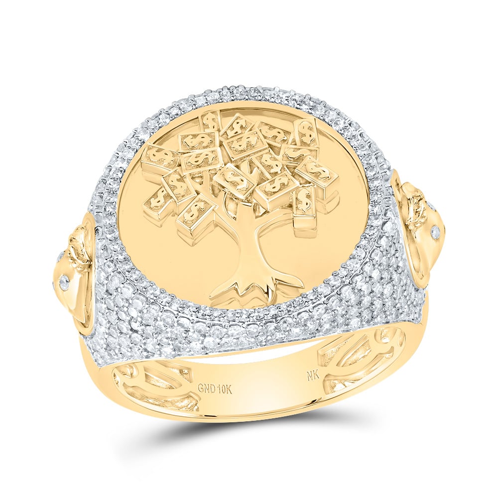 Picture of Gold N Diamonds 189873 1.2 CTW Diamond NK Money Tree Mens Ring