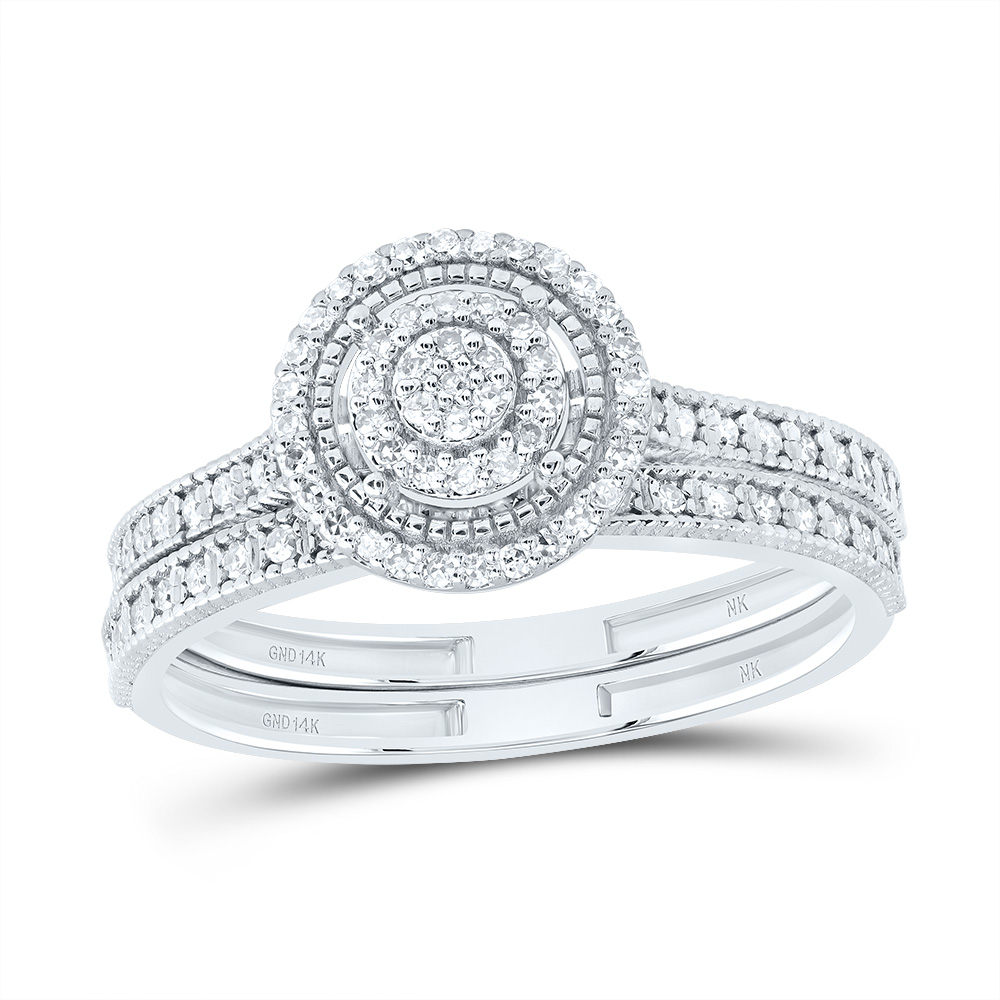 Picture of Gold N Diamonds 190464 0.33 CTW 14K White Gold Diamond NK Fashion Round Bridal Ring Set