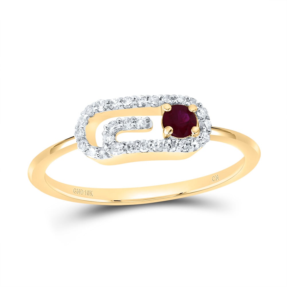 Picture of Gold N Diamonds 190037 0.13 CTW Diamond CN 3 mm RD-RU Nat Gem Paper Clip Ring