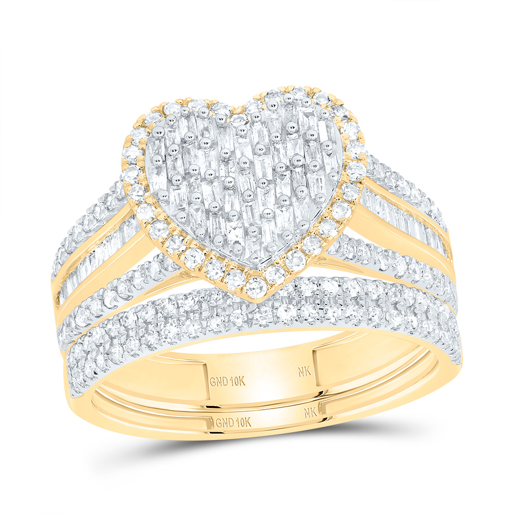 Picture of Gold N Diamonds 190896 0.75 CTW Diamond NK Fashion Heart Bridal Set