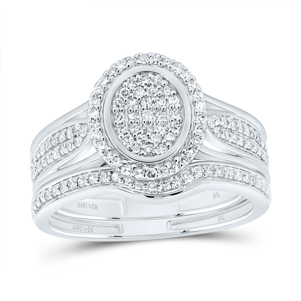 Picture of Gold N Diamonds 190603 0.5 CTW 14K White Gold Diamond NK Fashion Oval Bridal Ring Set