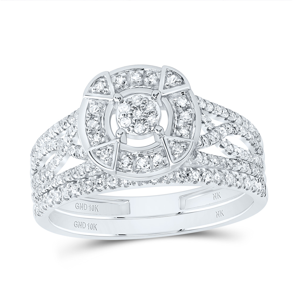 Picture of Gold N Diamonds 190514 0.5 CTW 10K White Gold Diamond NK Fashion Round Bridal Ring Set