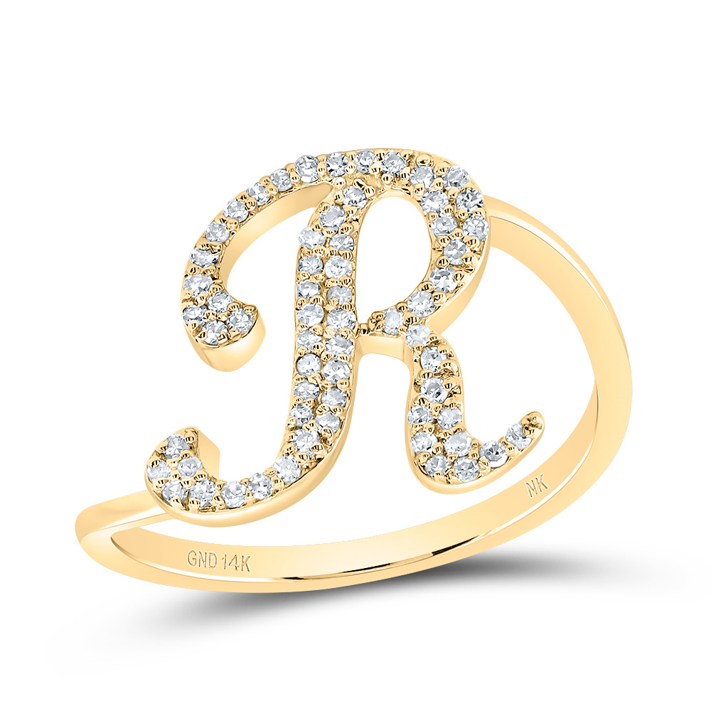 Picture of Gold N Diamonds 193272 0.2 CTW Diamond Necklace Gift Initial R Ring