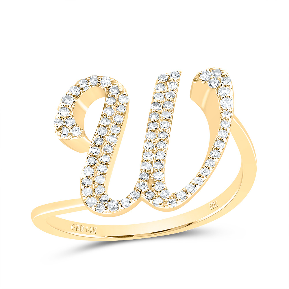 Picture of Gold N Diamonds 193282 0.25 CTW Diamond Necklace Gift Initial W Ring