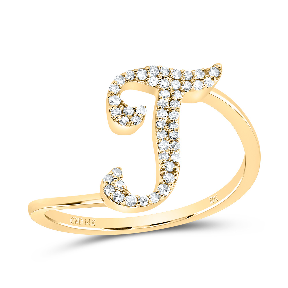 Picture of Gold N Diamonds 193276 0.125 CTW Diamond Necklace Gift Initial T Ring
