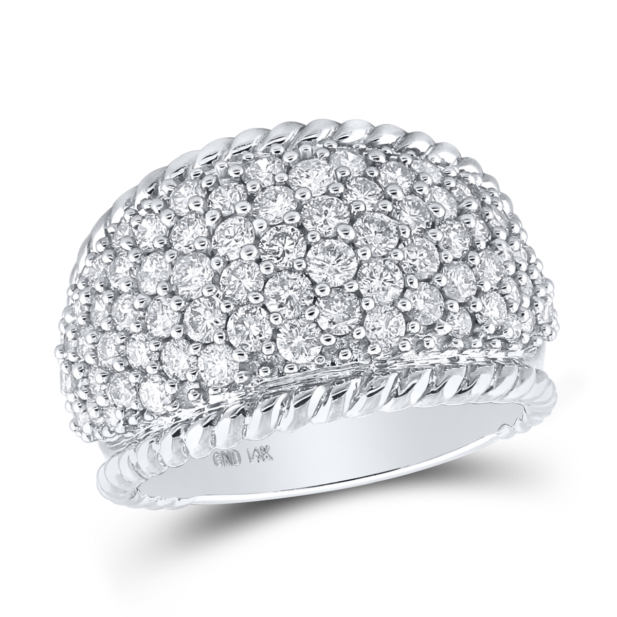Picture of Gold N Diamonds 39694 14Kt White Gold Womens Round Diamond Cluster Ring - 2.00 CTTW