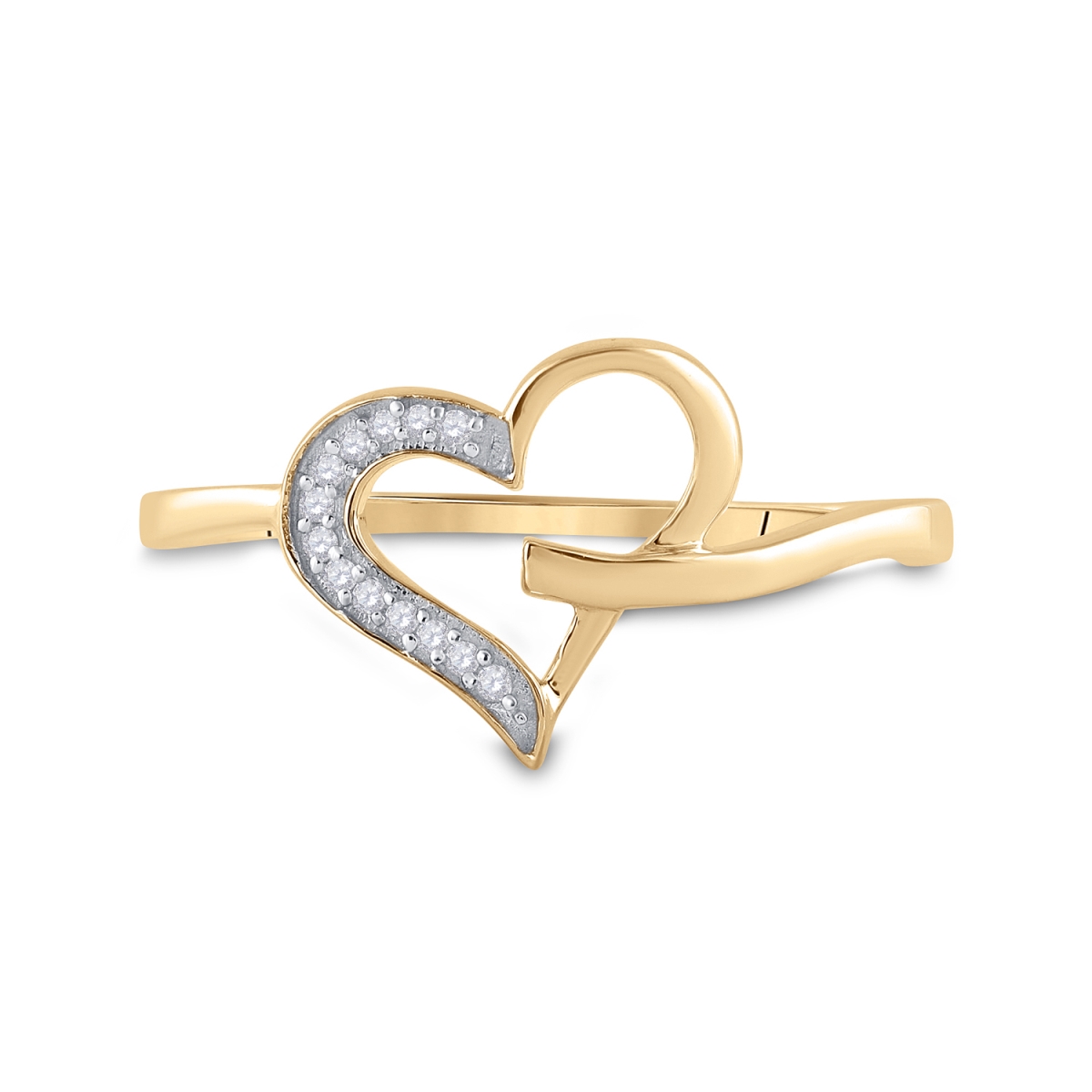 Picture of Gold N Diamonds 51918 10Kt Yellow Gold Womens Round Diamond Heart Ring - 0.05 CTTW