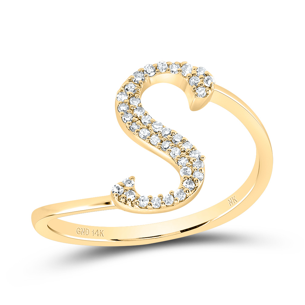Picture of Gold N Diamonds 193274 0.125 CTW Diamond Necklace Gift Initial S Ring