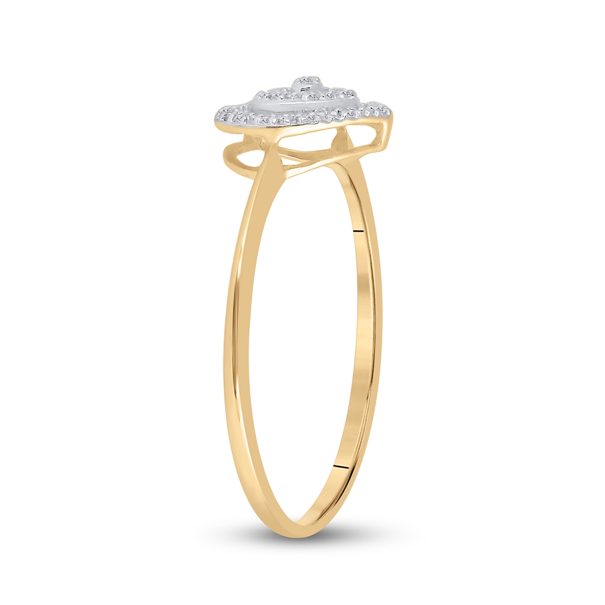 Picture of Gold N Diamonds 55361 10Kt Yellow Gold Womens Round Diamond Slender Heart Cluster Ring - 0.05 CTTW