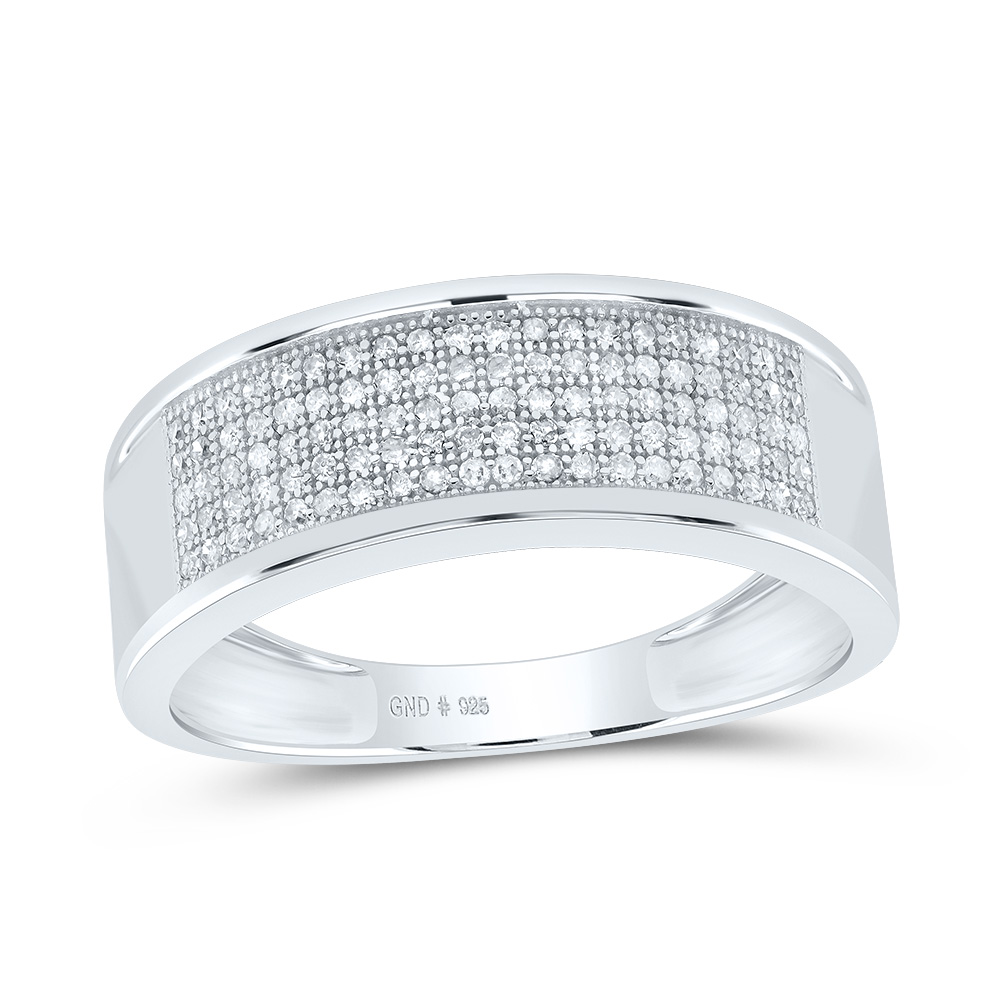 Picture of Gold N Diamonds 56255 Sterling Silver Womens Round Diamond Wedding Anniversary Band Ring - 0.33 CTTW