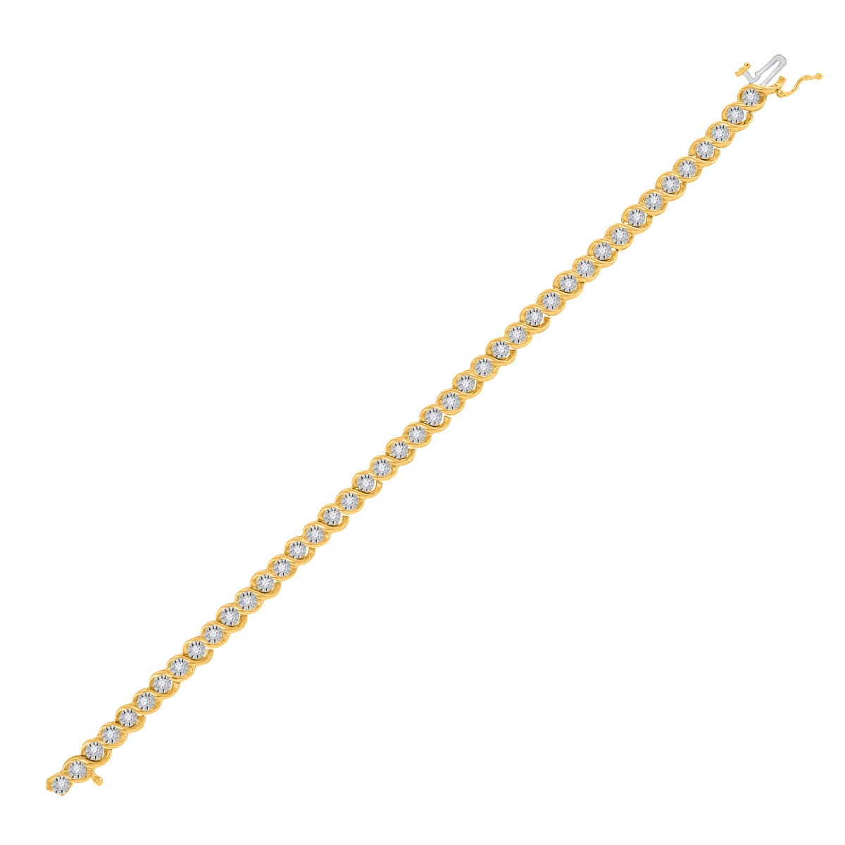 Picture of Gold N Diamonds 97158 10Kt Yellow Gold Womens Round Diamond Tennis Bracelet - 0.5 CTTW